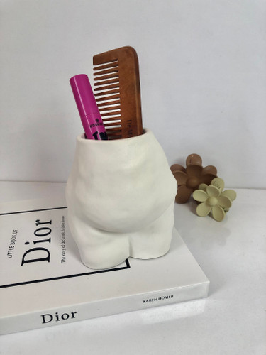 گلدان بتنی جنیفر تپل سایز ۱۵×۷ مناسب گل مصنوعی، جا براشی و جا برس – اکسسوری دکوراتیو مدرن و عکاسی مینیمال