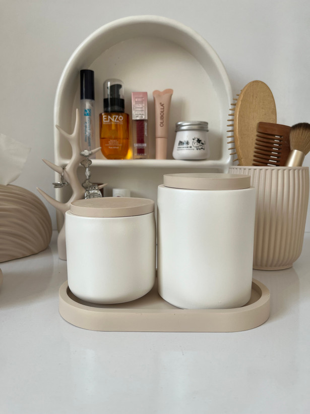 جا براش و جا پد آرایشی بتنی شیک