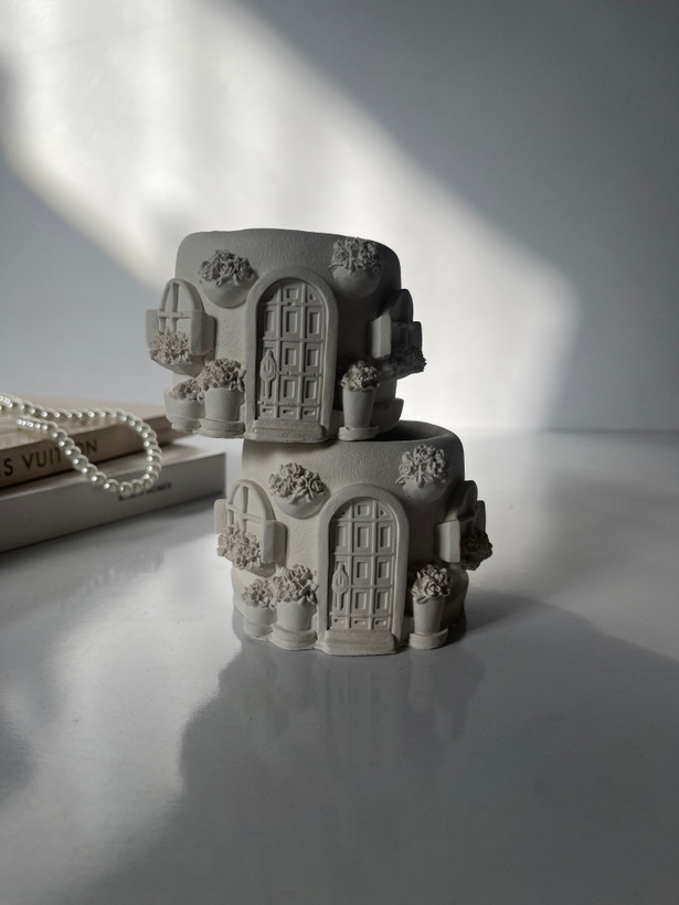 ظرف بتنی دکوری فانتزی گلدار