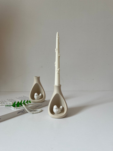 جاشمعی کوزه ای گنجشک دار بتنی